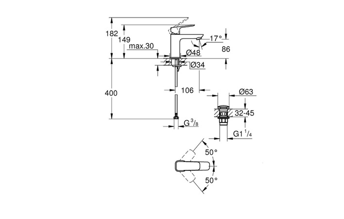 Змішувач для умивальника Cubeo S-Size Хром 1016960000 Grohe - Зображення 212291966-88411.jpg