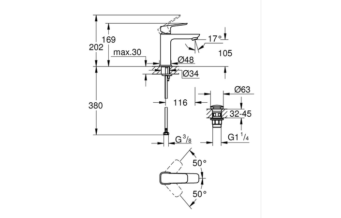 Змішувач для умивальника Cubeo M-Size чорний matt 1017522430 Grohe - Зображення 212291968-285c7.jpg