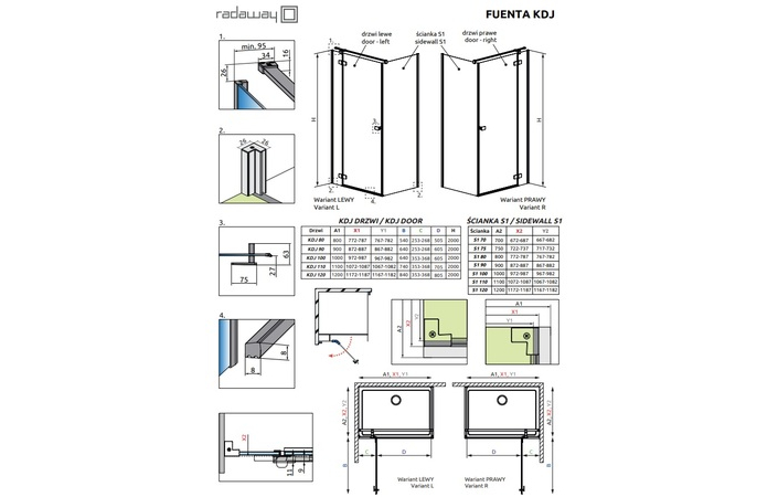 Душові двері Fuenta Chrome KDJ 100 L RADAWAY - Зображення 212879609-f7d55.jpg