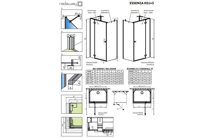 Бокова стінка Essenza Chrome KDJ+S 120x200 RADAWAY - Зображення 212879658-3cab0.jpg
