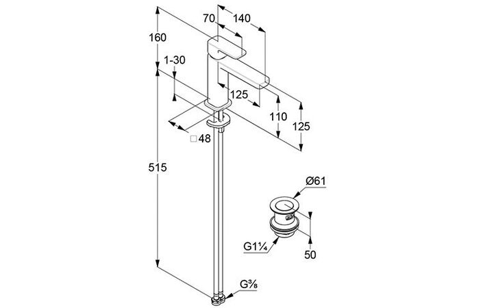 Змішувач для умивальника Renon 110 DN 15 42288N175 брашована бронза Kludi - Зображення 213588568-1bcf6.jpg