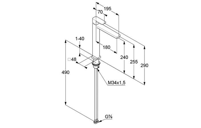 Змішувач для умивальника Renon 240 DN 15 42298N275 Brushed Gunmetal Kludi - Зображення 213588572-59b85.jpg