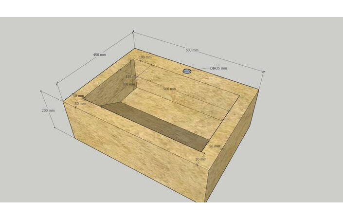 Умивальник керамогранітний зі скошеною чашею SGWTO 600 накладний Котто Кераміка - Зображення 213888764-ff11a.jpg