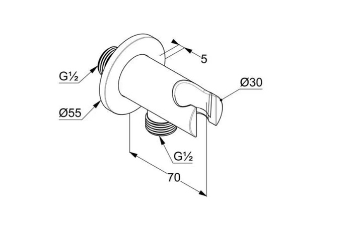 Тримач для ручного душу A-QA нікель брашований 65567N5-00 Kludi - Зображення 214019029-c8f2e.jpg