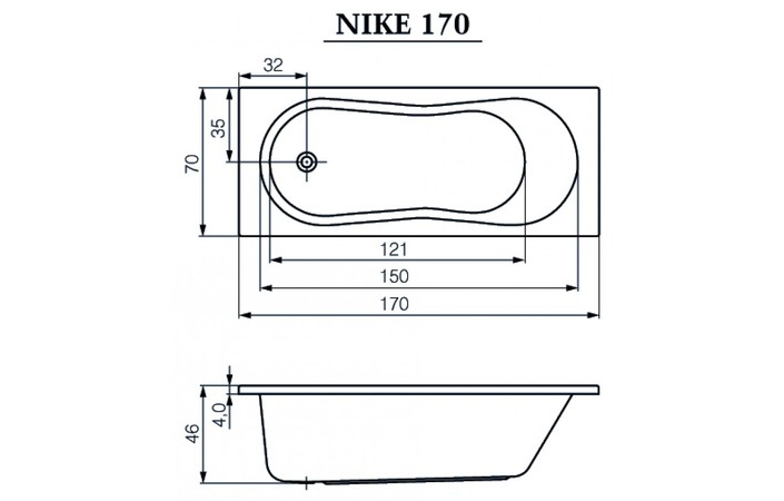 Ванна прямоугольная Nike170x70, Cersanit - Зображення 215846-dfb8b.jpg