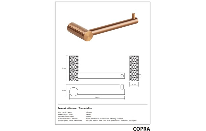 Тримач для туалетного паперу Copra 176212030 Bemeta - Зображення 215878112-9b823.jpg