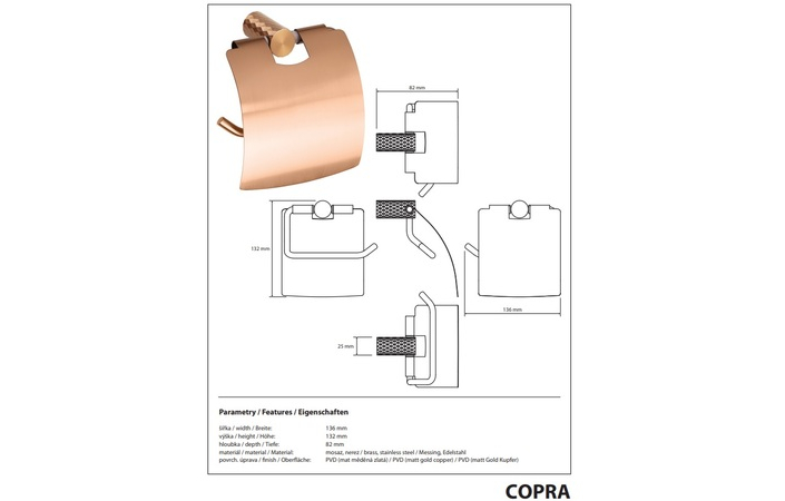Тримач для туалетного паперу Copra 176112012 Bemeta - Зображення 215878113-41452.jpg