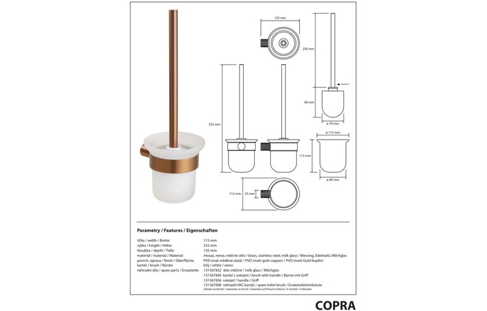 Туалетна щітка з тримачем Copra 176113010 Bemeta - Зображення 215878114-f00c4.jpg