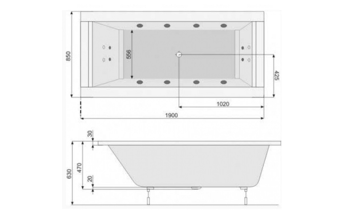 Ванна прямоугольная Windsor 190x85, POOL SPA - Зображення 216457-c81b2.jpg