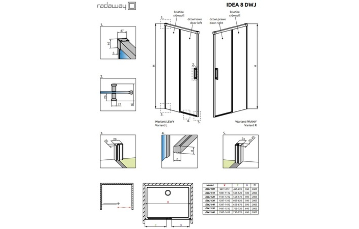 Душові двері Idea 8 Chrome DWJ 120R RADAWAY - Зображення 217554392-67eaa.jpg
