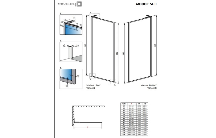 Душова стінка Modo F SL Black II 850L RADAWAY - Зображення 218188732-6677f.jpg