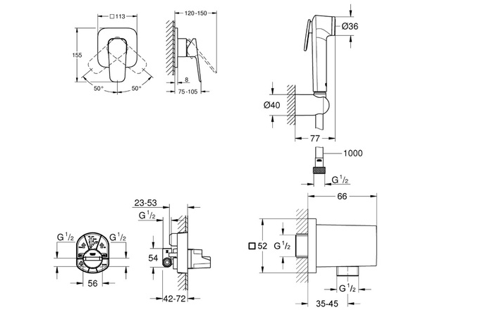 Гігієнічний душ Cubeo UA11183001 хром Grohe - Зображення 219395250-66dd8.jpg