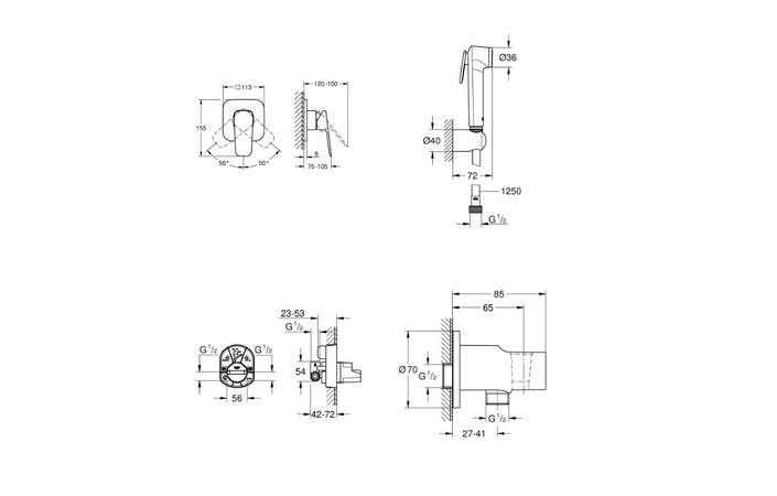 Гігієнічний душ Cubeo UA11183243 чорний matt Grohe - Зображення 219395251-69a1a.jpg