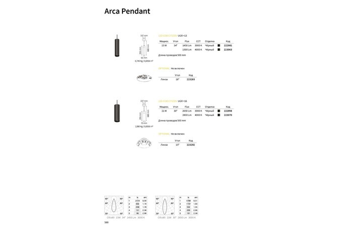 Трековый светильник ARCA PENDANT 21W 30° 3000K (222998), IDEAL LUX - Зображення 222998--.jpg