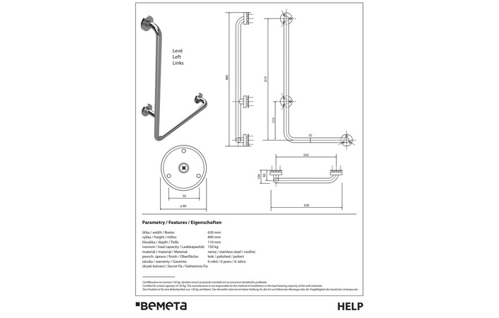 Поручень Help L 890 301112041 Bemeta - Зображення 228403683-246d3.jpg