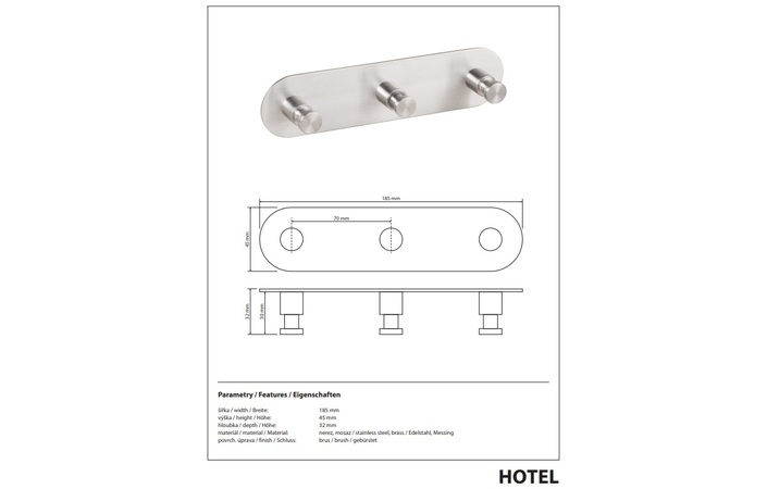 Вішак з трьома гачками Hotel 132206045 Bemeta - Зображення 229697439-a87fd.jpg