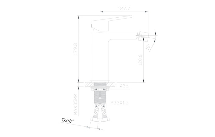 Змішувач для біде TEO gun metal 02020BN EMPORIA - Зображення 229979954-b677c.jpg
