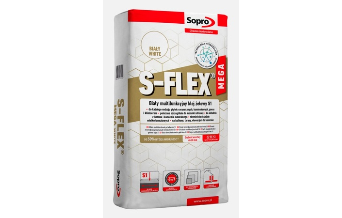 Клей для плитки Sopro S-Flex Mega White 213 (22,5 кг) - Зображення 230424351-91b28.jpg