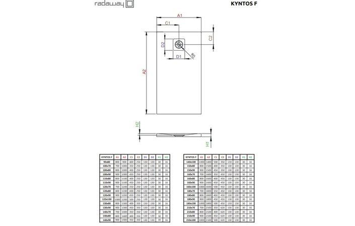 Душовий піддон Kyntos F 180x100 white RADAWAY - Зображення 231757234-51553.jpg