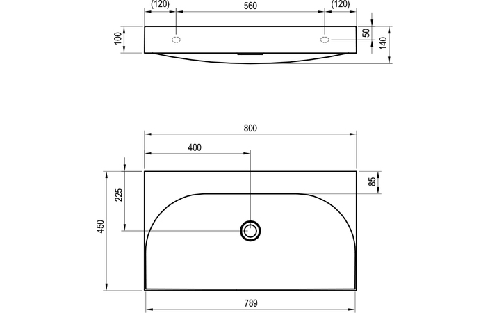 Умивальник Lite 80 Білий XJX01380001 RAVAK - Зображення 233781336-a6d62.jpg