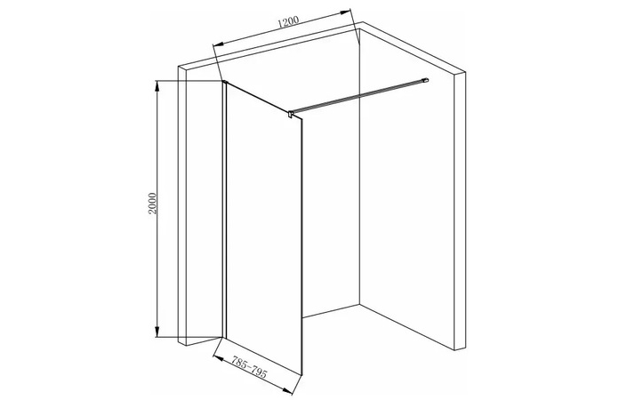Душова кабіна Ramos Walk-in 80х200 хром ARMAFORM - Зображення 234627396-1ab0c.jpg