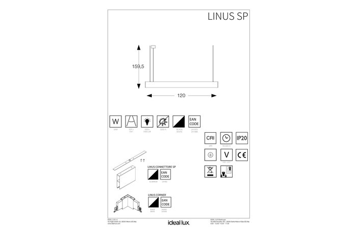 Люстра LINUS SP WH (241968), IDEAL LUX - Зображення 241968_IS.jpg
