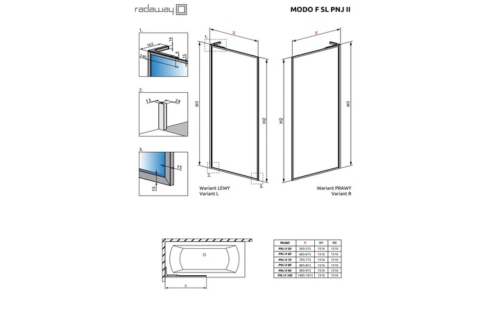 Шторка для ванни Modo F SL Black PNJ II 80 R RADAWAY - Зображення 244400369-23913.jpg