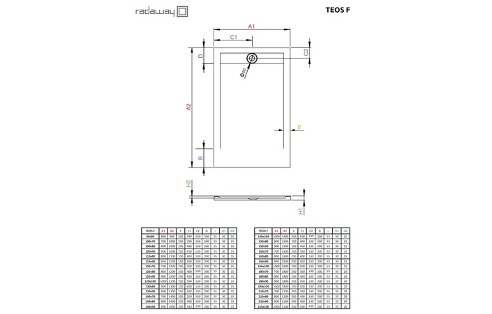 Душовий піддон Teos F 150x80 white RADAWAY - Зображення 245602743-c28e4.jpg