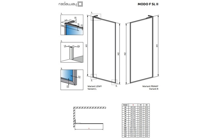 Душова кабіна Modo F SL Brushed Nickel II 100L RADAWAY - Зображення 246275581-79481.jpg