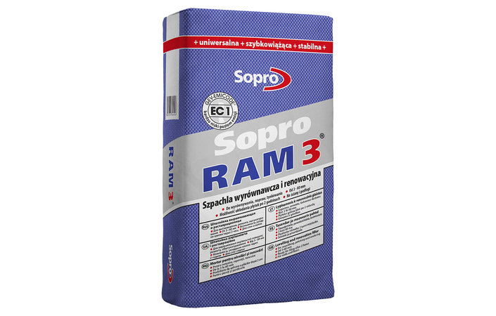 Шпаклёвка выравнивающая и реставрационная Sopro RAM 3 454 (25 кг) - Зображення 247979-539fd.jpg