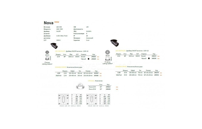 Точечный светильник NOVA 30W 3000K BK (248196), IDEAL LUX - Зображення 248196-.jpg