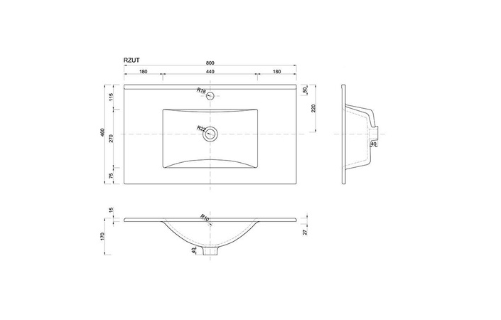 Умивальник PLAN 80 білий DEFRA-1722 EMPORIA - Зображення 250866352-30f96.jpg