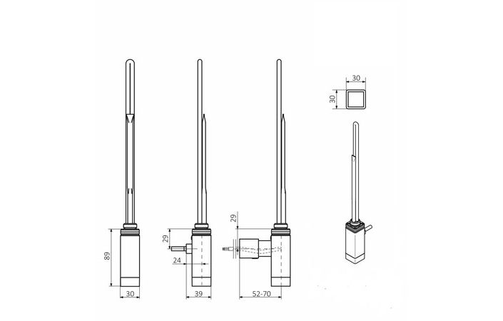 ТЕН прихованого монтажу One K 300W Ral Anodic Black Terma - Зображення 252026433-af3bb.jpg