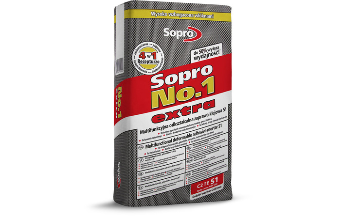 Клей для плитки Sopro №1 400 extra (22,5 кг) - Зображення 254921-67495.jpg