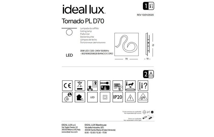Светильник TORNADO AP D70 (259628), IDEAL LUX - Зображення 259628--.jpg