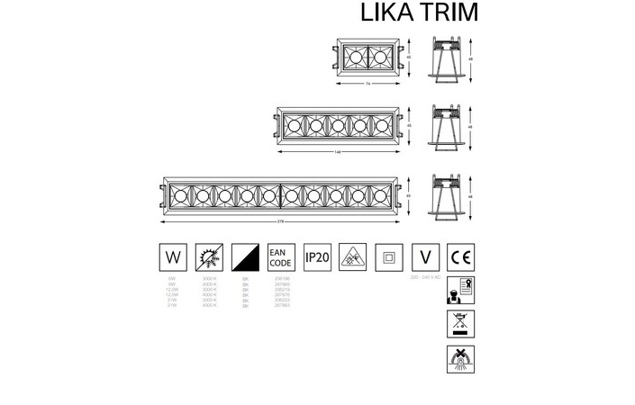 Точечный светильник LIKA 12,5W 4000K TRIM (267876), IDEAL LUX - Зображення 267876--.jpg