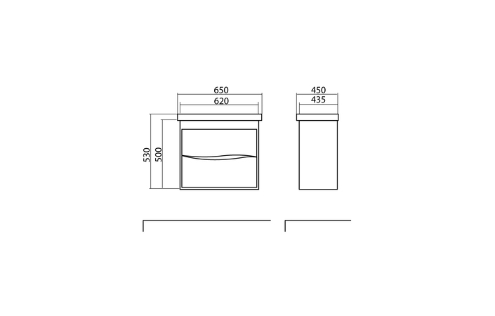 Шкафчик с умывальником подвесной Альфа Frame 65, Аква Родос - Зображення 268781-7d150.jpg