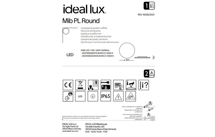 Світильник вуличний MIB PL ROUND 3000K (5590,2), IDEAL LUX - Зображення 269115-.jpg