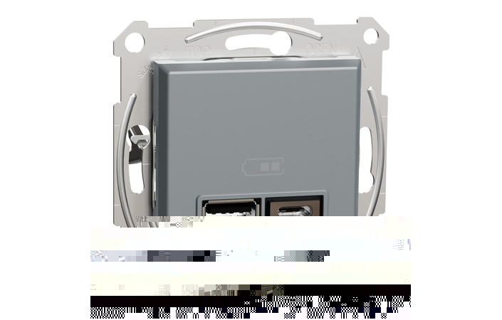Розетка двойная USB 2,4A Сталь ASFORA (EPH2700362), Schneider Electric - Зображення 28382378-5508a.jpg