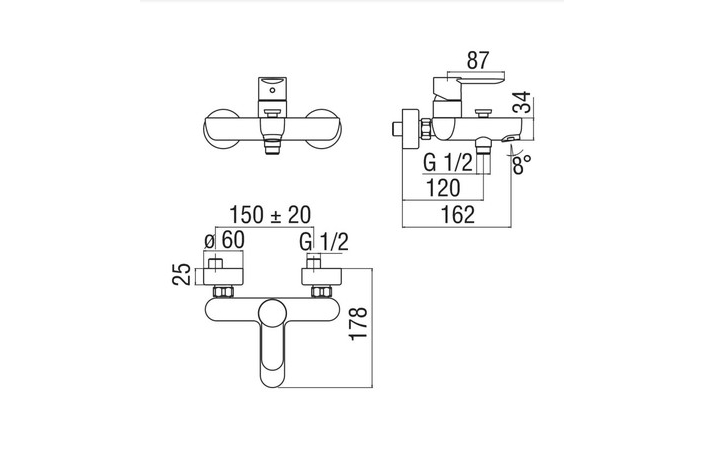 Змішувач для ванни SAND (SA99110-1CR), Nobili - Зображення 290574-590fa.jpg