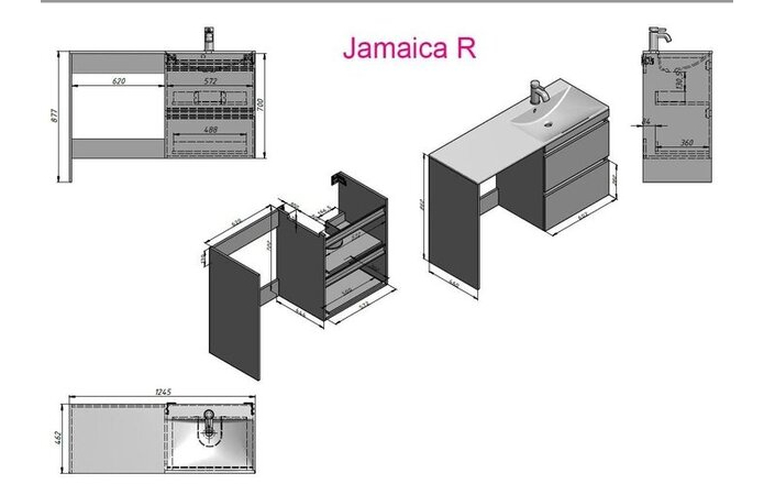 Шкафчик под умывальник Jamaica 1245 R Fancy Marble - Зображення 297529-8e120.jpg