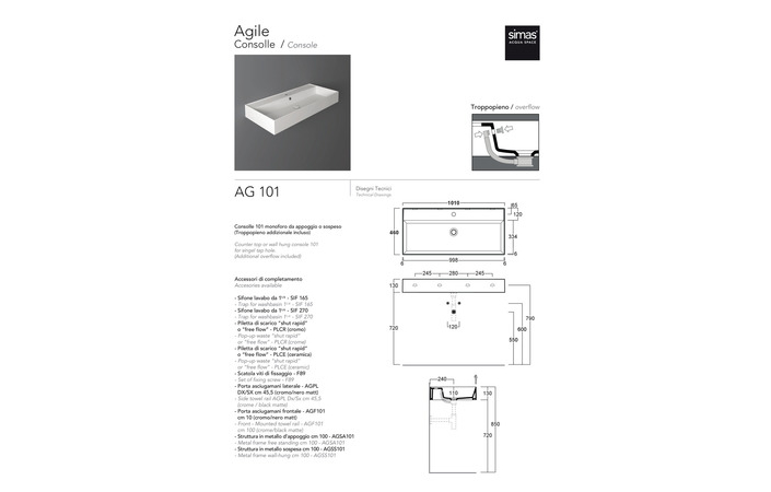 Умывальник AG 101 Agile (AG101) Glossy white SIMAS - Зображення 308449-006bd.jpg