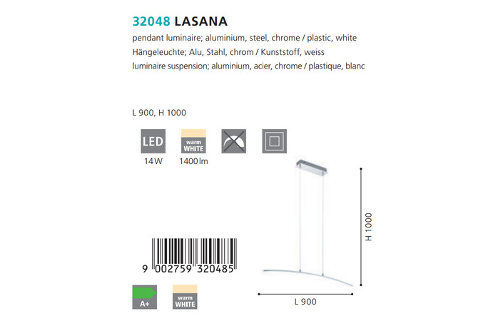 Світильник LASANA LED (32048), EGLO - Зображення 32048--3.jpg