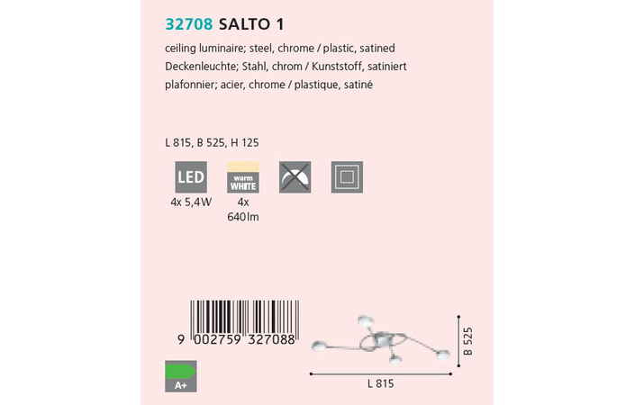 Светильник SALTO 1 LED (32708), EGLO - Зображення 32708--.jpg