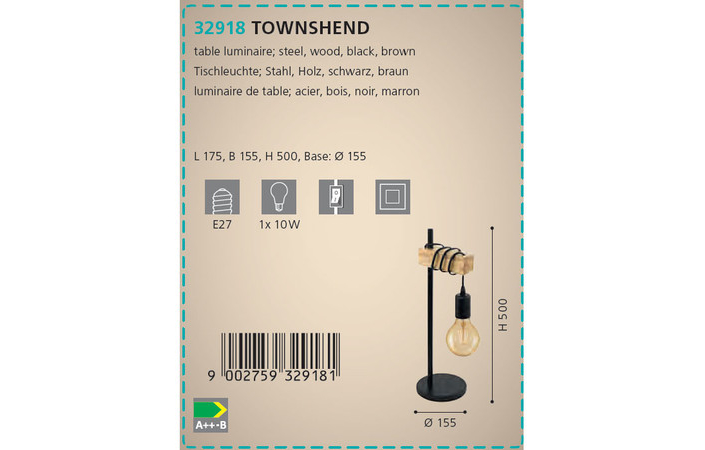 Настольная лампа TOWNSHEND (32918), EGLO - Зображення 32918--.jpg