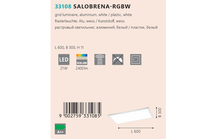 Світильник SALOBRENA-RGBW LED (33108), EGLO - Зображення 33108--.jpg