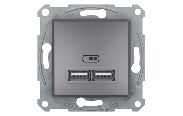Розетка USB 2,1A Сталь ASFORA (EPH2700262), Schneider Electric - Зображення 3451860-eda12.jpg