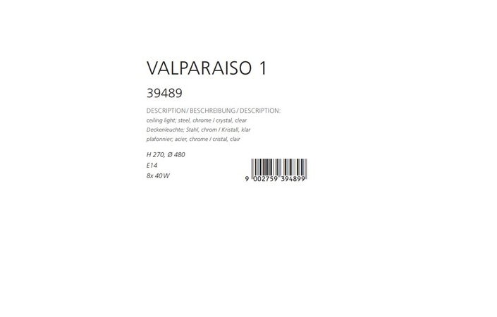 Светильник VALPARAISO 1 CHROM-KRISTALLE (39489), EGLO - Зображення 39489--.jpg
