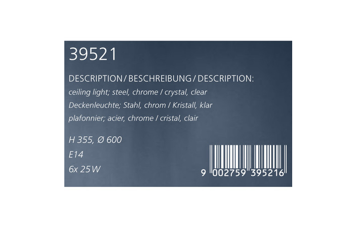 Светильник FENOULLET CHROM-KRISTALL (39521), EGLO - Зображення 39521--.jpg