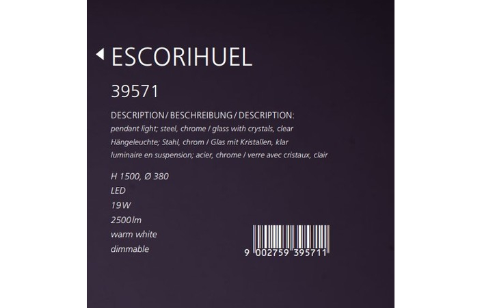 Люстра ESCORIHUEL CHROM-KRISTALL  LED (39571), EGLO - Зображення 39571--.jpg